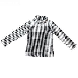 Zara kids black and silver metallic houndstooth turtleneck shirt size 3-4